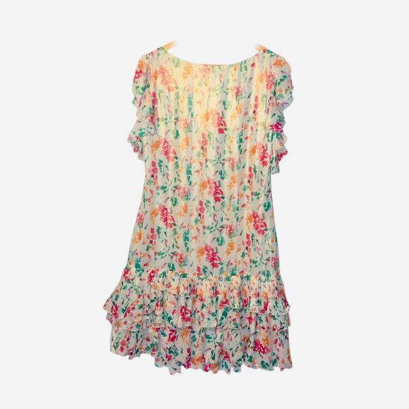 LUPE Diane Von Furstenburg Rainbow Garden Shimmer Flutter Tiered Mini dress - Picture 14 of 15